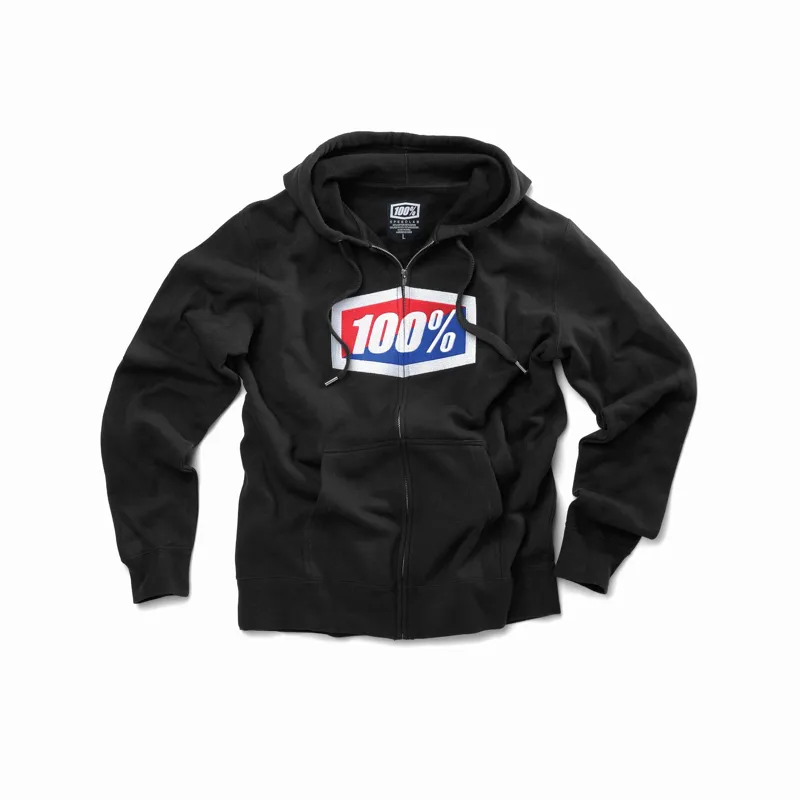 100% OFFICIAL Zip Hoodie in Black