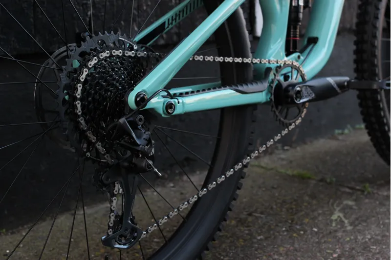 2023 GT Sensor Carbon Pro LE Full Suspension Mountain Bike in Sea Green-3