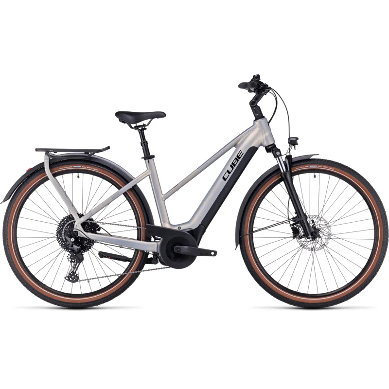 Cube Touring Hybrid Pro 625 Electric Bike in Pearlysilver/Black-1