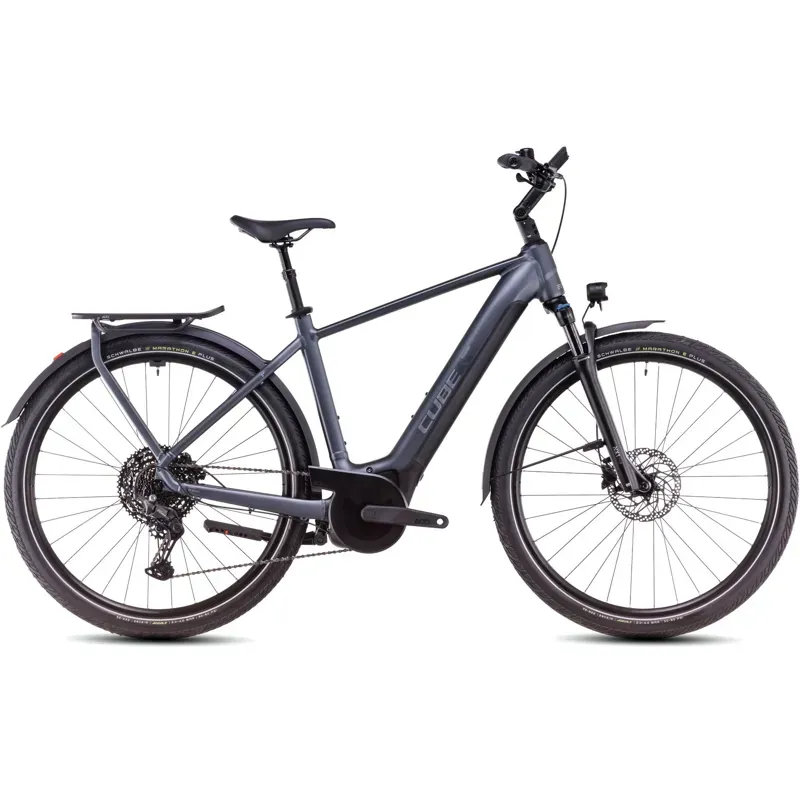 Cube Touring Hybrid Pro 625 Electric Bike in Metallic Grey/Chrome