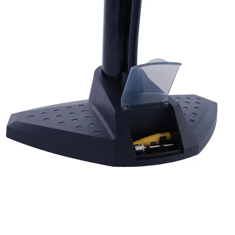 Oxford Airtrack Workshop Steel Floor Pump + Gauge in Black-3