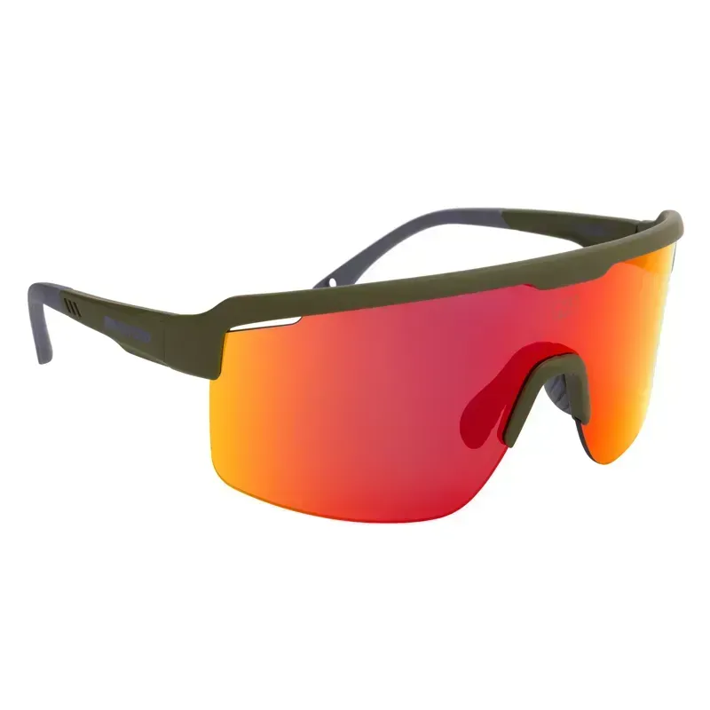 Oxford Pave Sunglasses in Green/Orange Mirror Lens