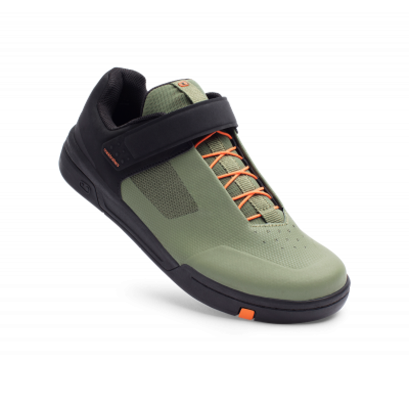Crankbrothers Stamp Speed Lace Flat Pedal Mountain Bike shoe - Green/Black/Orange-2
