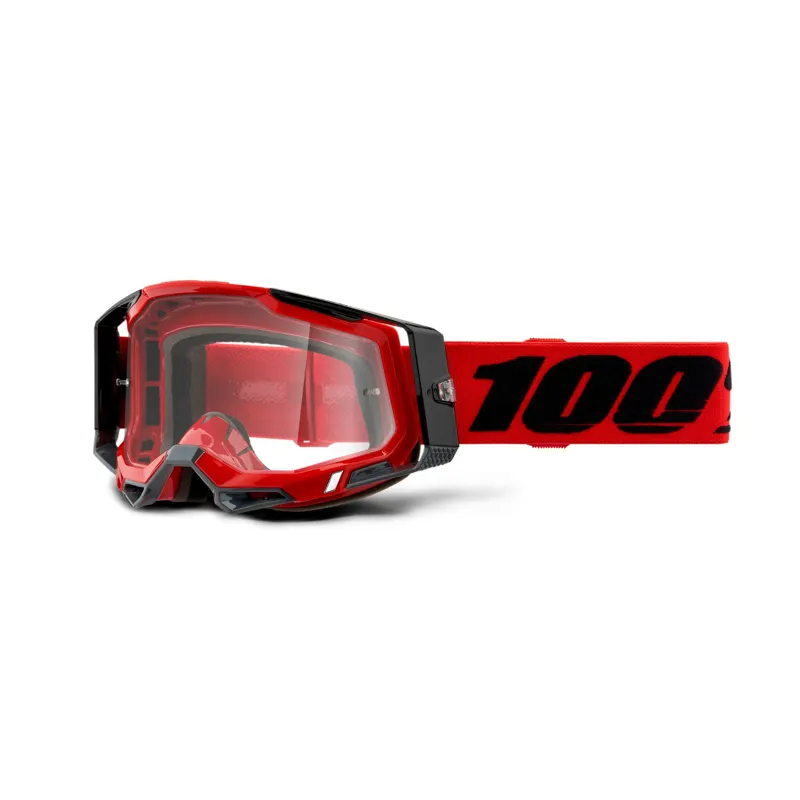 100% Racecraft 2 Clear Lens Goggles in Red
