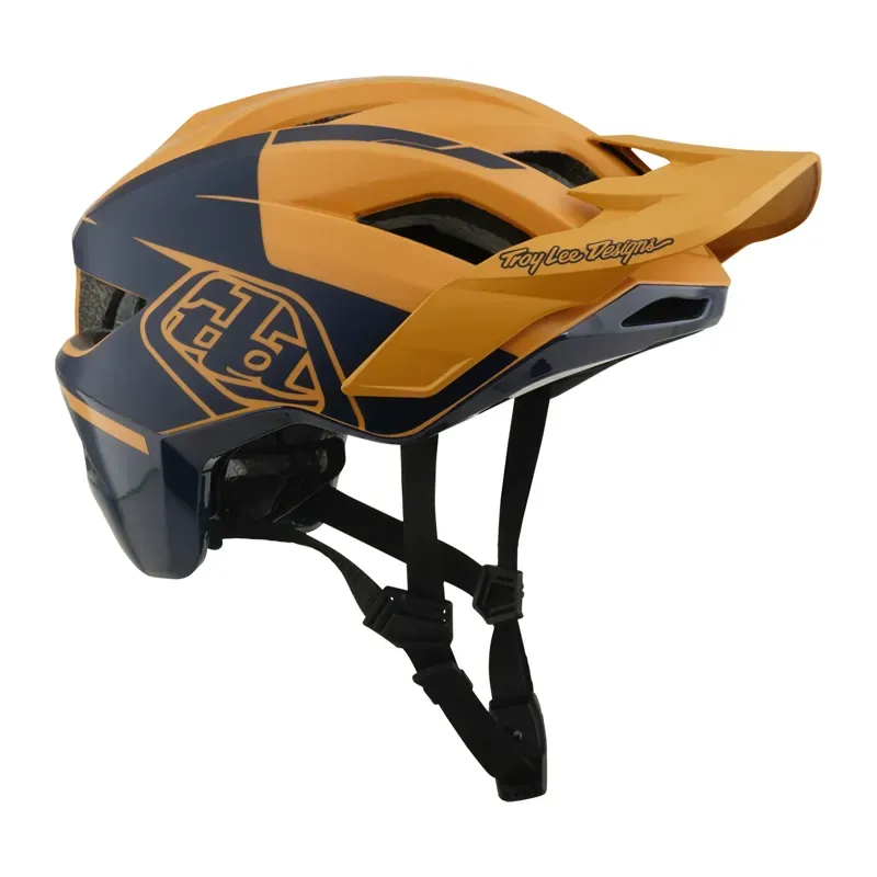 Troy Lee Designs Flowline SE MIPS Helmet in Hydro - Mustard/Black Iris-6